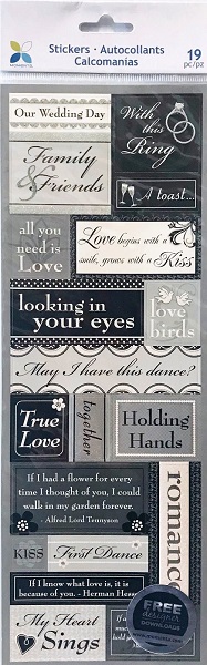 Momenta Embossed Stickers - Wedding Messages