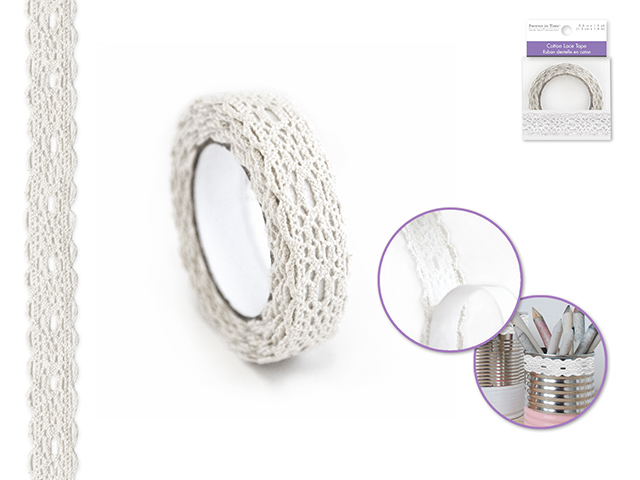 Forever in Time Cotton Lace Adhesive Tape 1.5cmx 1.5yd- White
