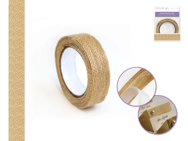 Forever in Time Natural Burlap Adhesive Tape 1.5cm x 1.4m