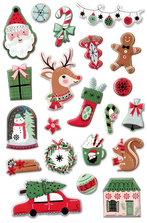 Forever In Time Holiday Trendz 3D Puffy Foil  - Reindeer/Baubles