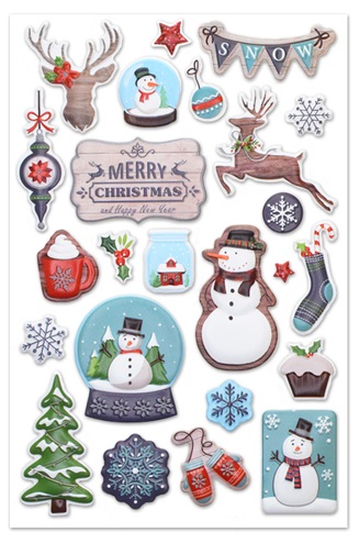 Forever In Time Holiday Trendz 3D Stickers - Traditions Snow