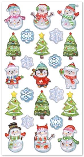 Forever In Time Holiday Trendz 3D Pop-Up Stickers - Snowmen