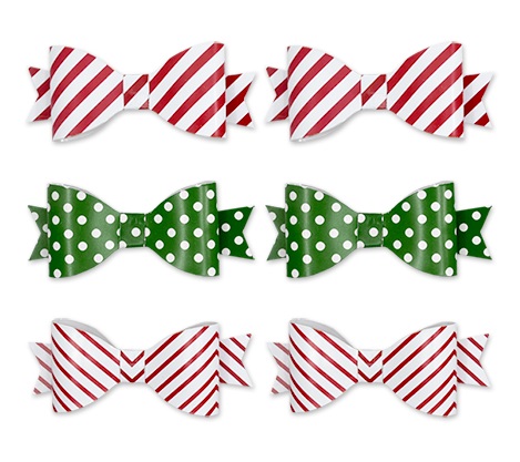 Forever In Time Holiday Trendz Accent Bow Ties x6 2.4\" - Stripes