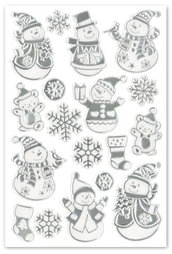 Forever In Time Holiday Trendz Foil Embossed Stickers - Snowmen