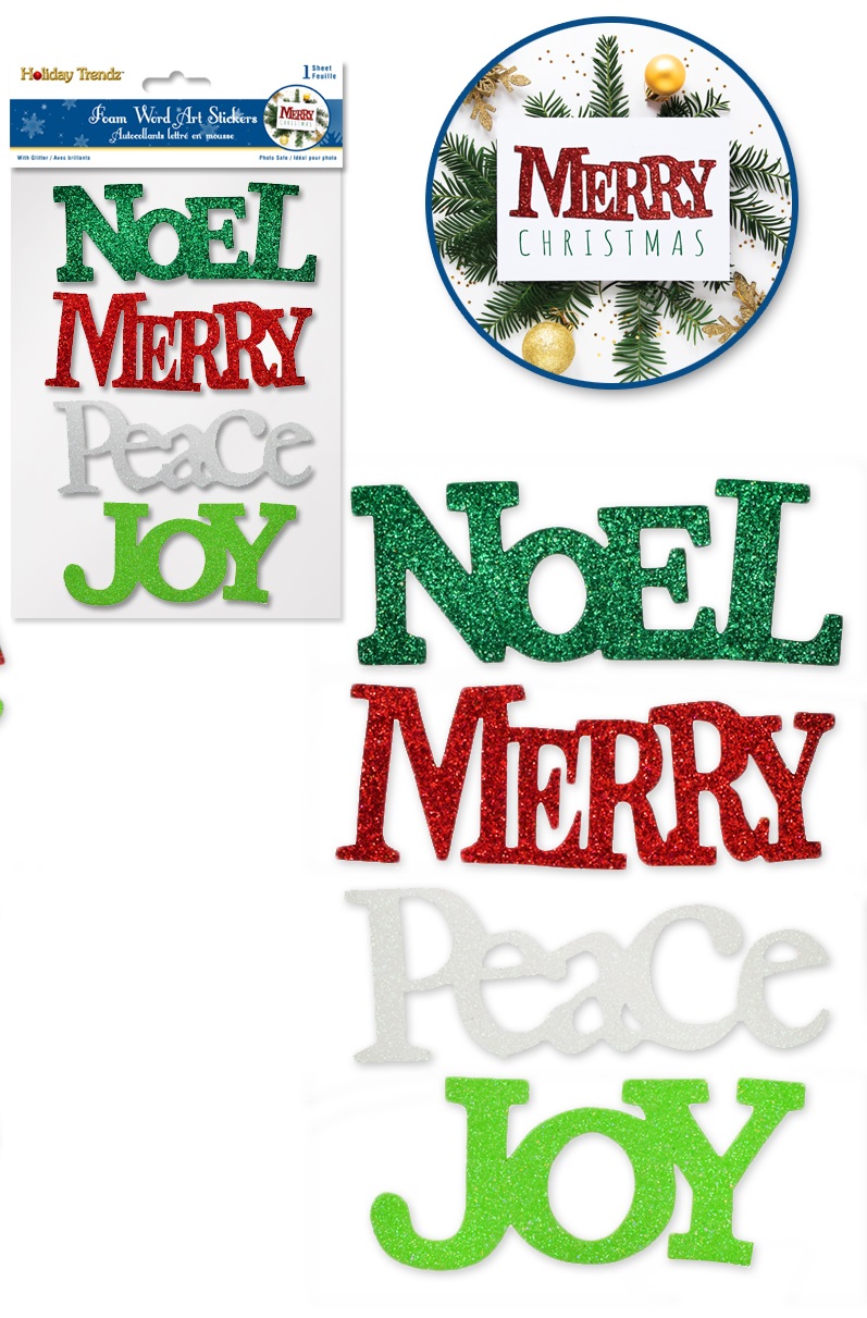 Forever In Time Holiday Trendz Foam-Fun Glitter Word Art - Noel