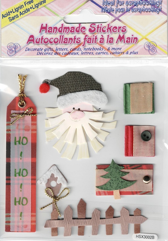 Handmade 3D Stickers - Christmas - HO HO HO