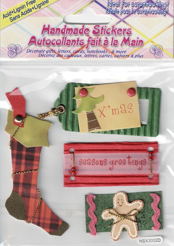 Handmade 3D Stickers - Christmas - Seasons Greetings