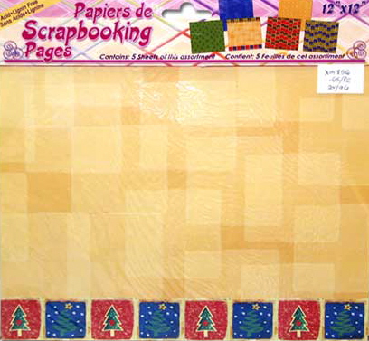 Christmas Scrapbooking Paper 12\" x 12\" - 6 sheets - Hats & Stars