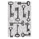 Artemio Cling Stamps 3.93"X5.7" Keys with Text