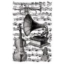 Artemio Cling Stamps 3.93"X5.7" Musical Instruments