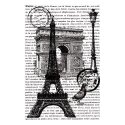 Artemio Cling Stamps 3.93"X5.7" Paris W/Text In Background