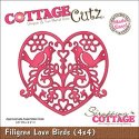 CottageCutz Die 4"X4" - Filigree Love Birds