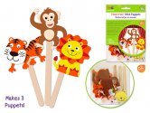Krafty Kids Kit: DIY Foam Stick Puppets x3 - Jungle Pals