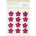 Kaisercraft Self-Adhesive Flower Rhinestones 12/Pkg-Hot Pink