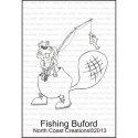 North Coast Creations Cling Rubber Stamps 3.75"X6" Fishing Bufor