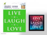 Color Factory: Word Decor Stencil 6"x6" - Live Laugh Love