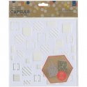 Papermania Geometric Kraft Adhesive Stencil 8"X8" Squares
