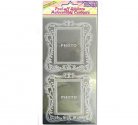 Peel-Off Stickers Sheet - Square Frames Silver