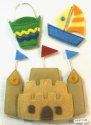 Handmade Art Felt Stickers - Sand Castle