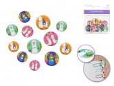 Forever in Time Patterned Wood Button Medley x12 - Llama