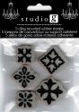 Studio G Mini Rubber Cling Stamps-Deco Squares 5pc